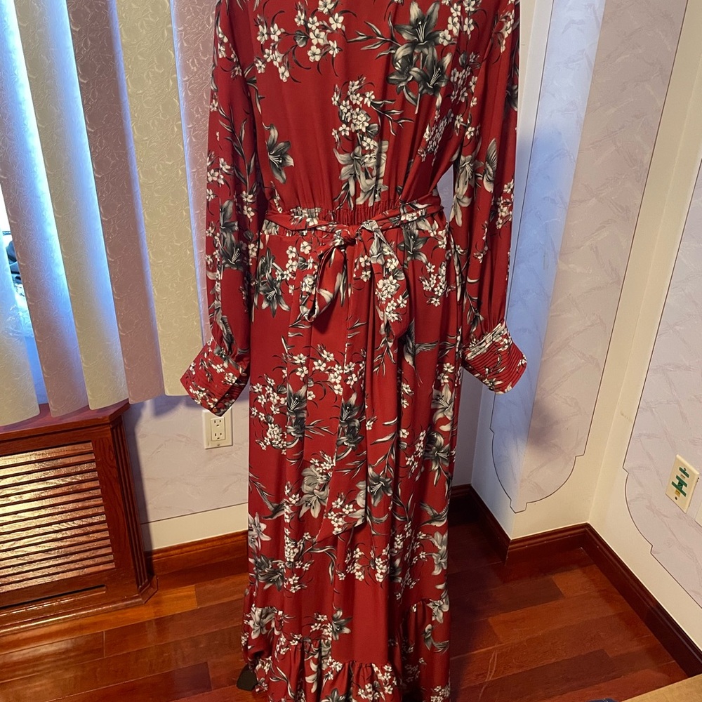 Floral Red Maxi Dress